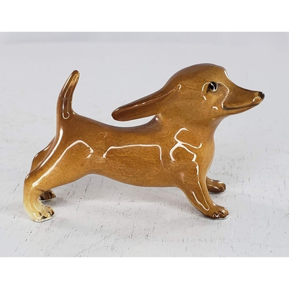 Kelvin's Bone China Dachshund Miniature Figurine Doxie Wiener Dog HTF